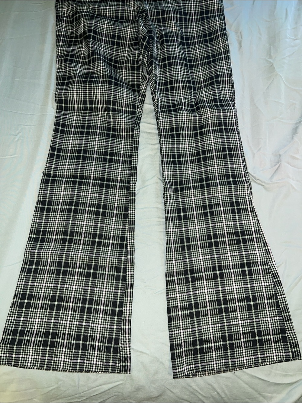 SO Black & White Plaid Boot Cut Pants